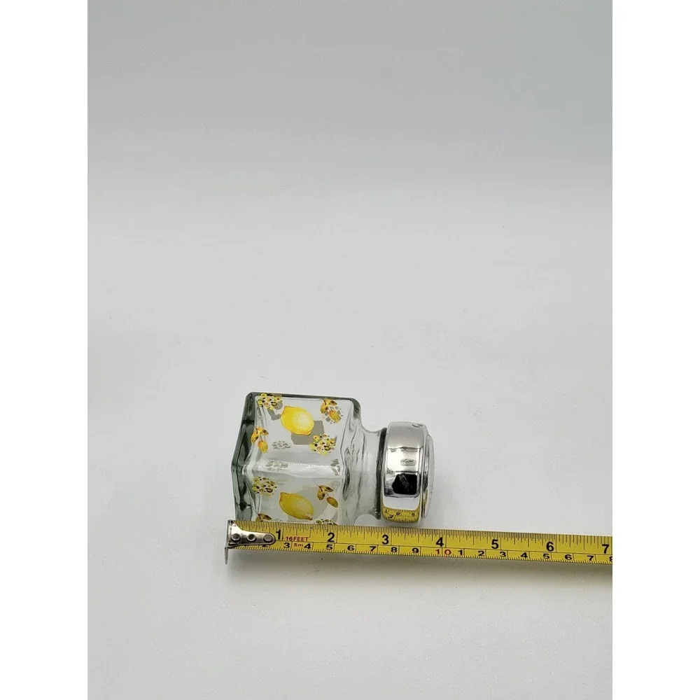 Yellow Lemon fruit design Clear Glass Salt And Pepper shakers Set